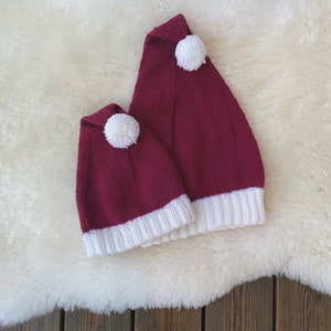 Baby Santa Hat Knitting Pattern // Christmas Hat // Newborn Santa Hat Knitting Pattern // Toddler Santa Hat