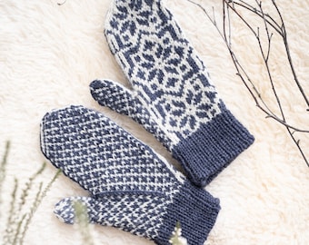 Lumi Mittens Knitting Pattern // Fair Isle Pattern // Nordic Knitting  Pattern // Selbu Mittens Pattern // Scandinavian Mittens