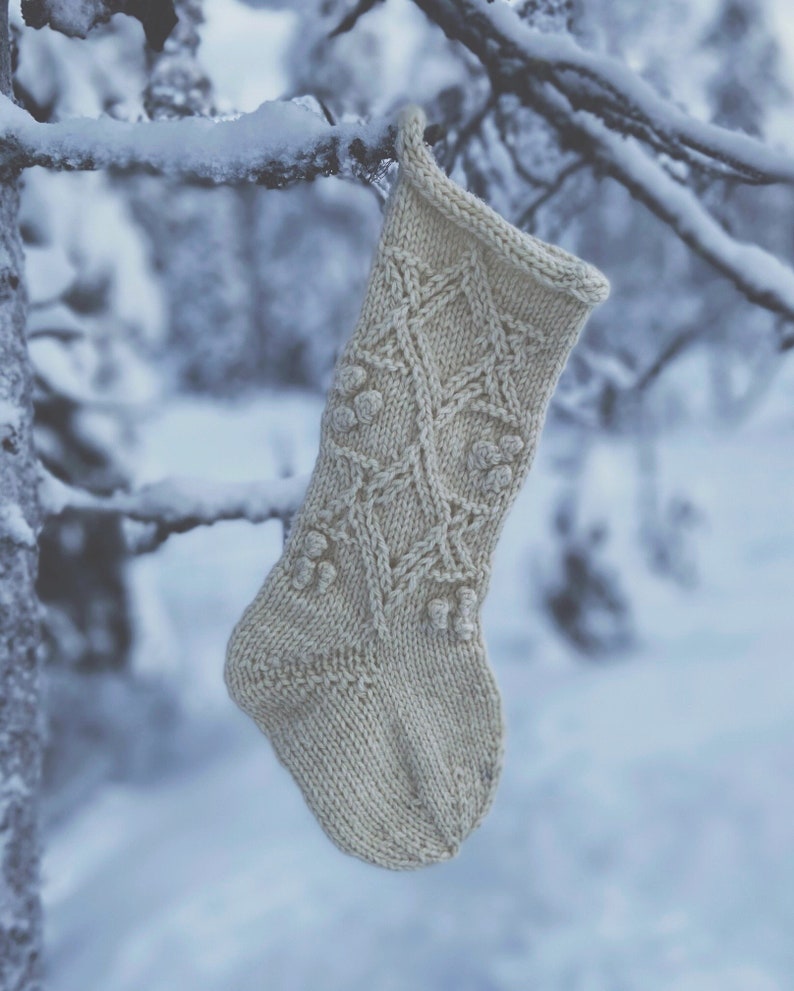 Polaris Christmas Stocking // Knitting Pattern // Chunky Knit Christmas Stocking // Cable Knit Christmas Stocking image 1