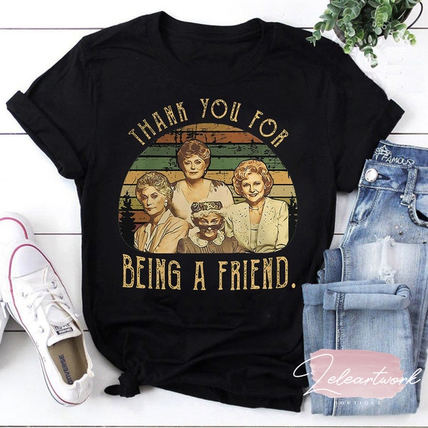 The Golden Girls Thank You For Being A Friend 80s Vintage Sunset T-Shirt, Stay Golden Shirt, The Golden Girls Shirt