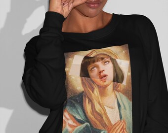 Pulp Fiction Virgin Mary Mia Wallace T shirt Mia Wallace Shirt Pulp Fiction Shirt Uma Thurman Shirt Etsy