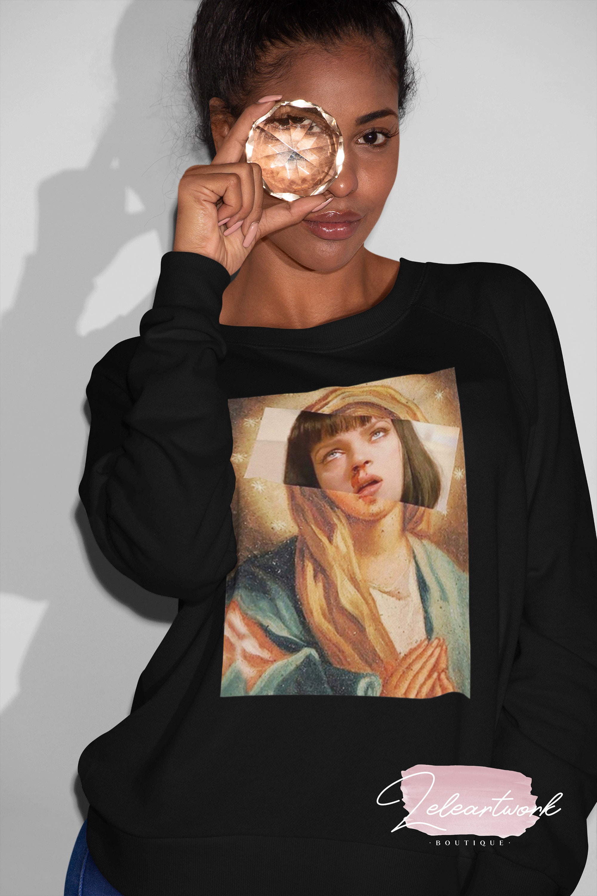 Pulp Fiction Virgin Mary Mia Wallace T shirt Mia Wallace Shirt Pulp Fiction Shirt Uma Thurman Shirt Etsy