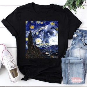 Bunnies Cute Rabbit Starry Night Vincent Van Gogh T-Shirt, Bunnies Shirt, Van Gogh Shirt, Cute Rabbit Shirt, The Starry Night Shirt