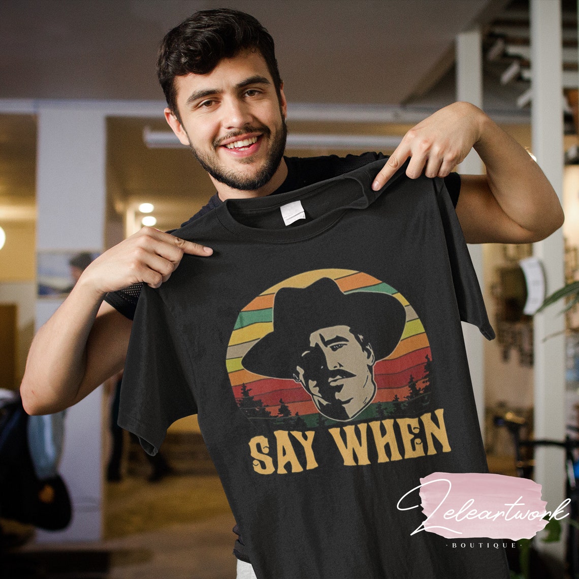 Tombstone Doc Holliday Say When Retro Vintage T-shirt, Doc Holiday ...