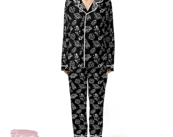 Pigiama Astronauta Space City - Pigiama a maniche corte con stampa galassia nera, divertente regalo per gli amanti dello spazio e dei sognatori.