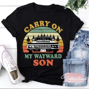 Supernatural Carry On My Wayward Son T-Shirt, Supernatural Winchesters Shirt, Winchester Brothers Shirt, Supernatural Shirt