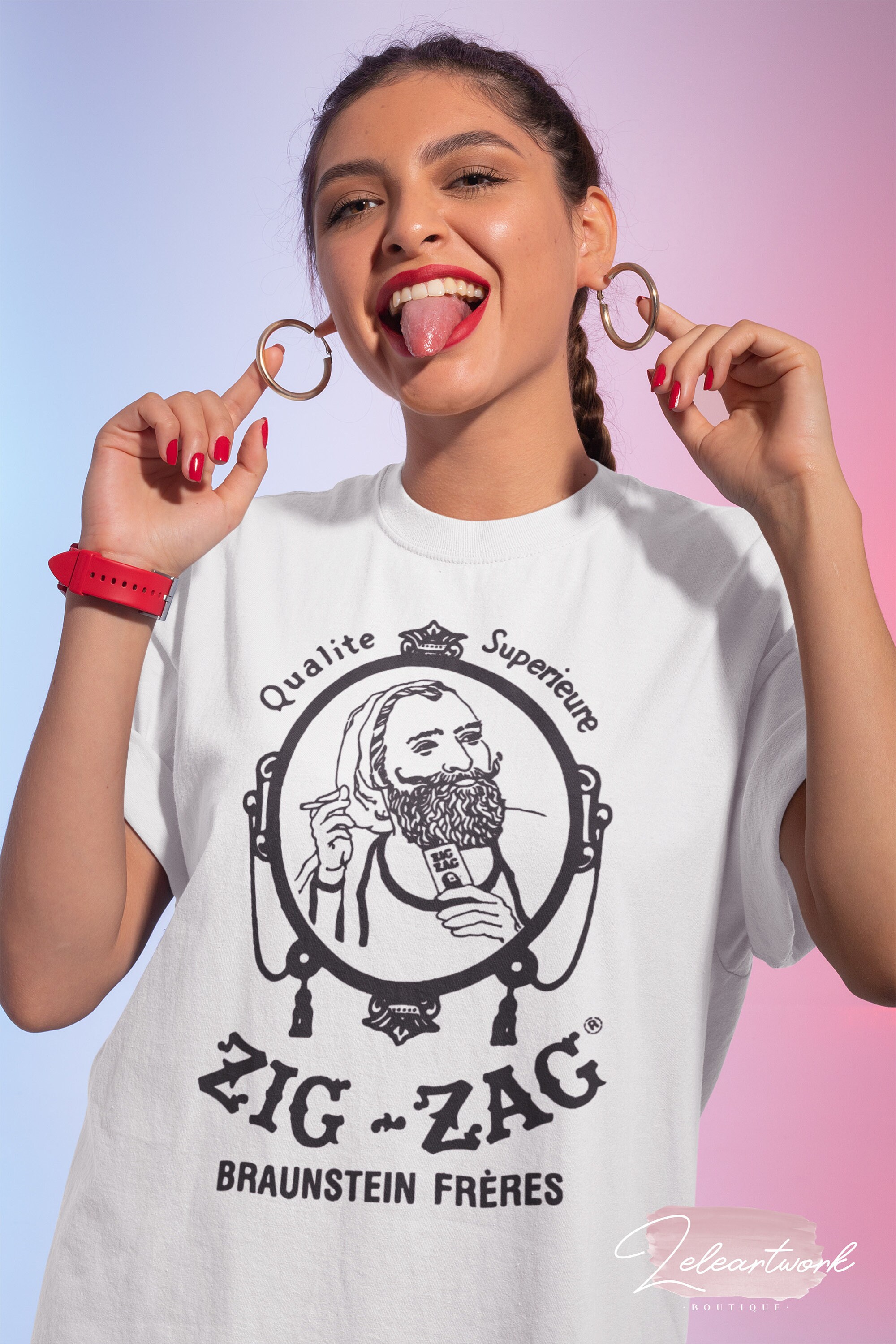 Vintage Zig Zag Man Logo T-shirt, 420 Marijuana Shirt, Rolling 