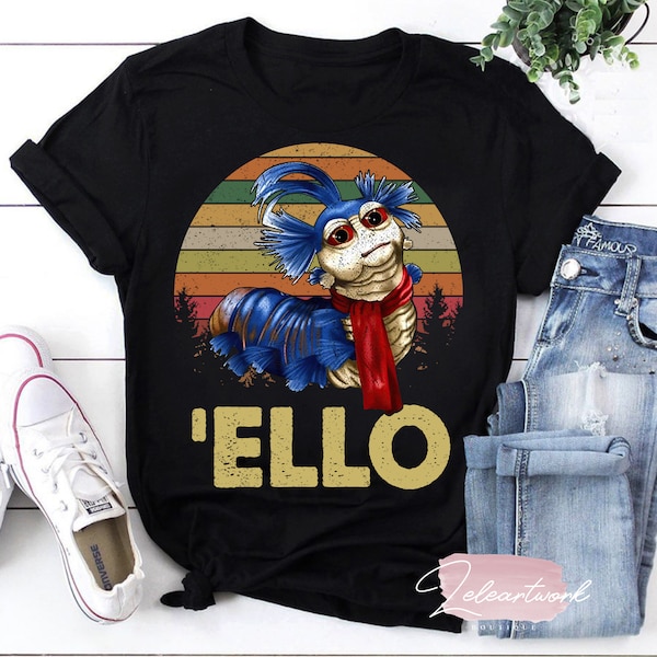 Ello Worm Labyrinth Vintage T-Shirt, Labyrinth Shirt, Funny Ello Worm Shirt, Labyrinth Ello Worm Shirt