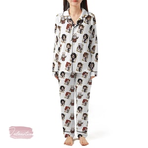 Clair Obscure Expedition 33 Characters Pajama Set – Chibi Art Short Sleeve Sleepwear, Cute Gamer Loungewear Gift
