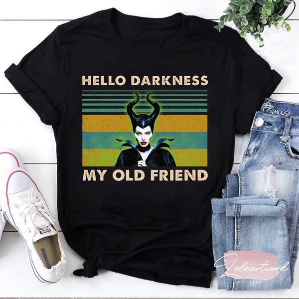 Maleficent Hello Darkness My Old Friend Vintage T-Shirt, Maleficent Shirt, Witch Shirt