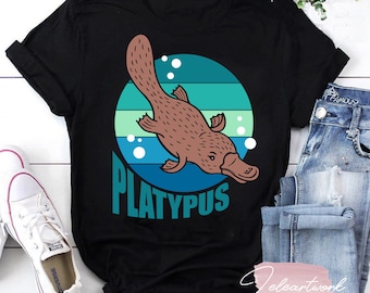 Vintage Platypus T-Shirt, Platypus  Shirt, Animal Lover Gift, Funny Retro Gift Shirt