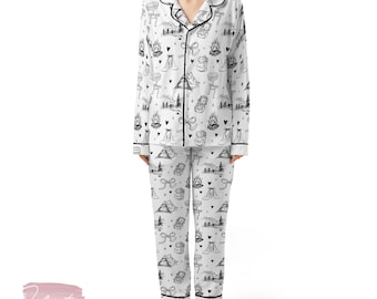 キャンプ用バチェロレッテパジャマセット – 花嫁キャンプパーティー用半袖パジャマ、かわいいアウトドアウェディングラウンジウェアギフト