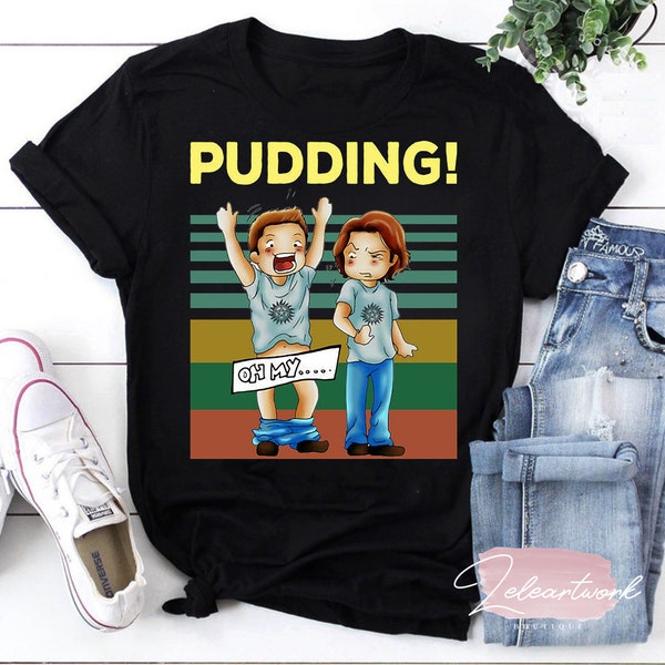 Pudding Dean & Sam Winchester Oh My Funny TV Series Vintage T-Shirt, Supernatural Winchesters Shirt, Winchester Brothers Shirt