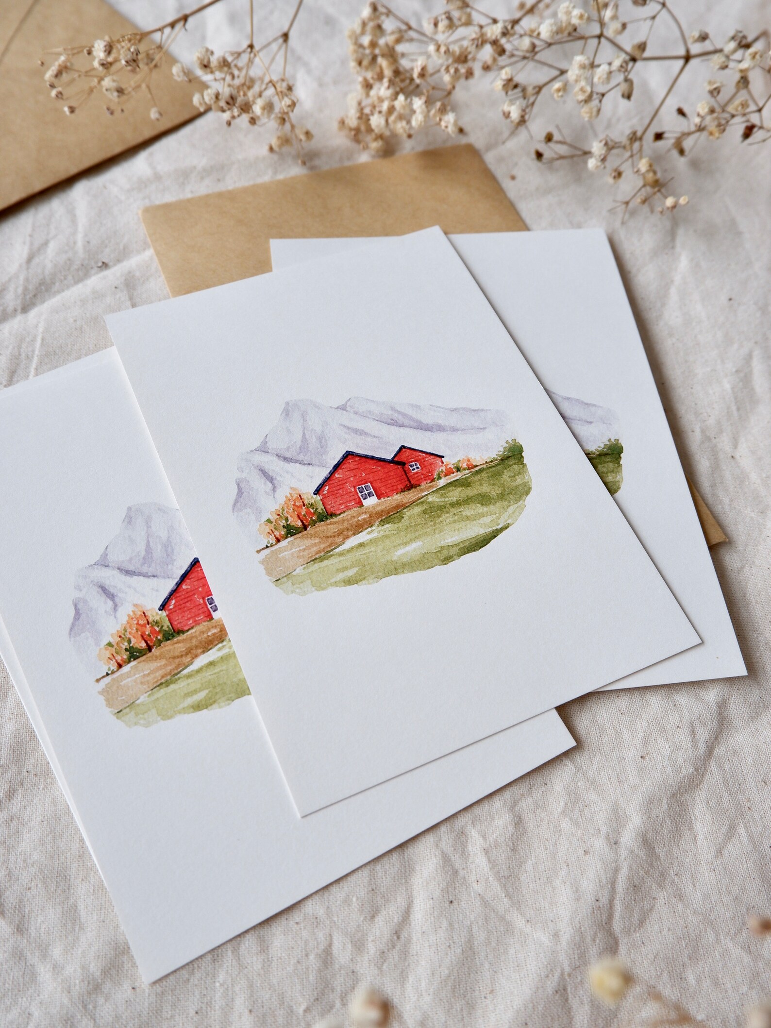 Postcards Watercolor Postcards House Postcards Etsy