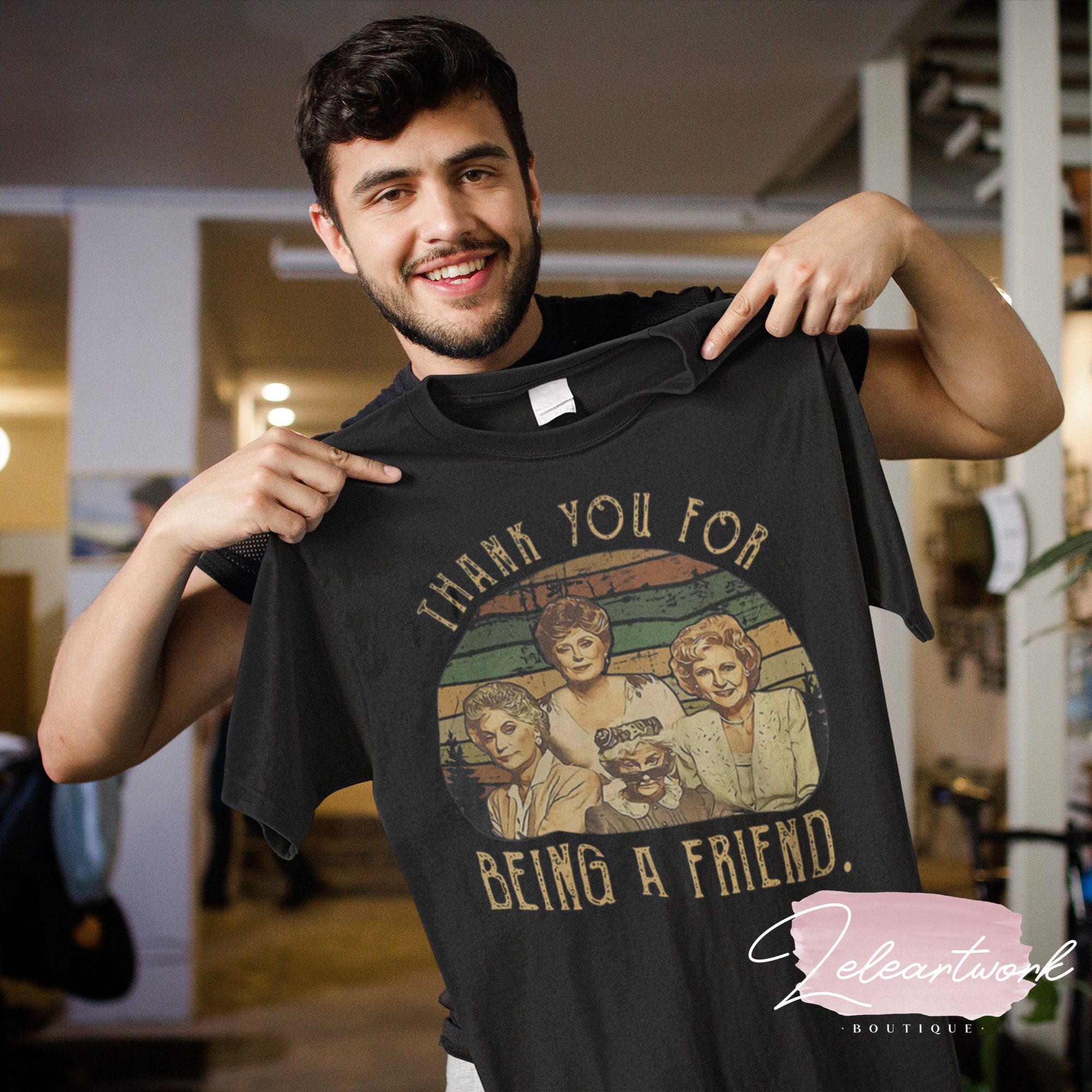 The Golden Girls Thank You for Being A Friend 80s Vintage Sunset T