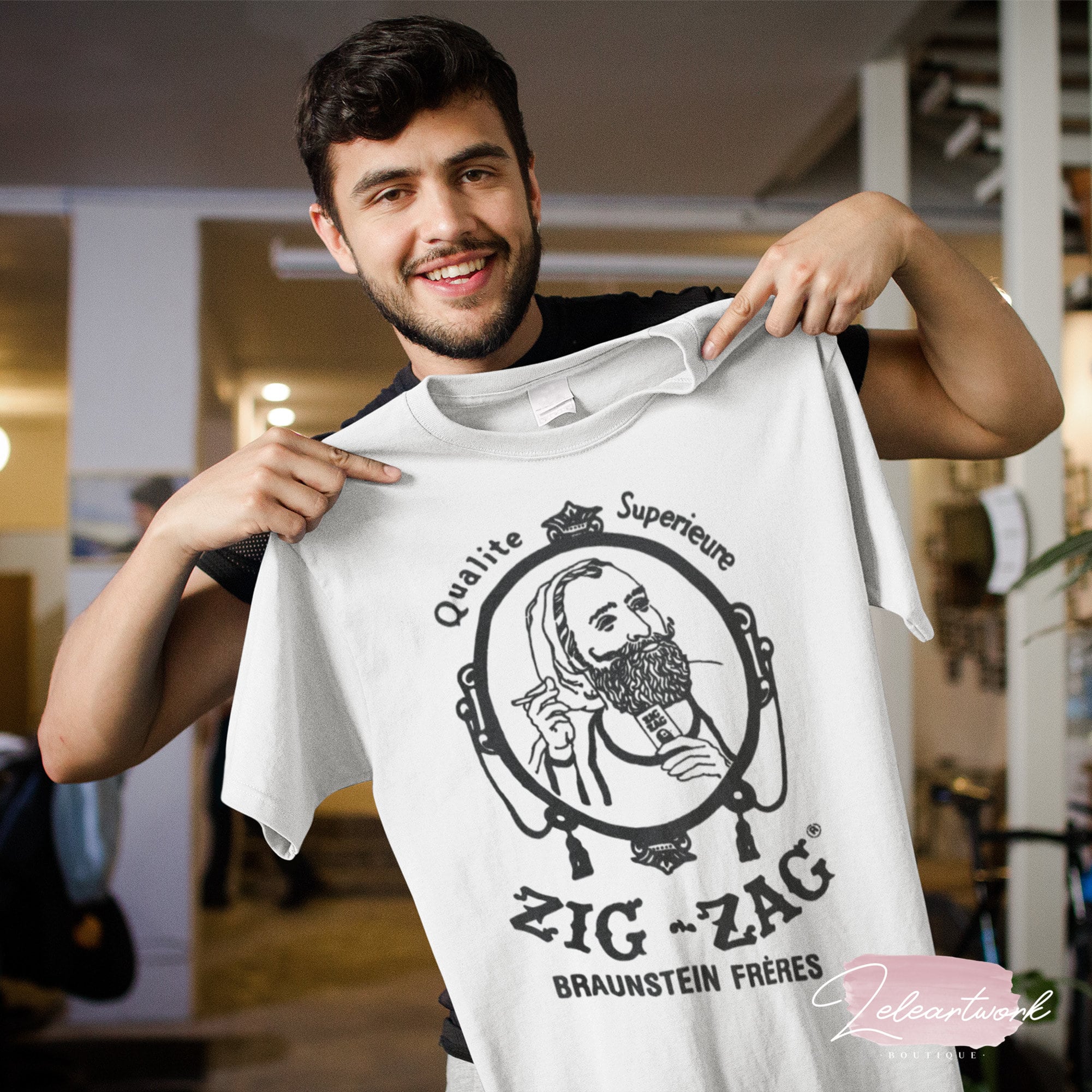 Vintage Zig Zag Man Logo T-shirt, 420 Marijuana Shirt