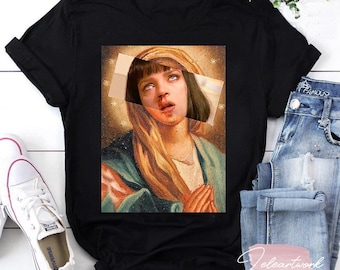 Pulp Fiction Virgin Mary Mia Wallace T-shirt, Mia Wallace Shirt, Pulp