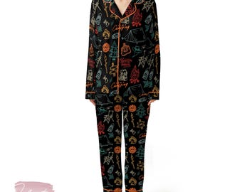 Ensemble pyjama Camp Crew - Vêtements de nuit à manches courtes et imprimés de camping colorés, cadeau de détente amusant pour les aventures en plein air