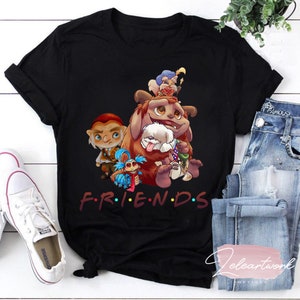 A Labyrinth Characters Friends T-Shirt, Labyrinth Shirt, David Bowie Shirt, Labyrinth Ello Worm Shirt, Labyrinth Cartoon Characters Shirt