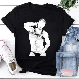 Gay Läder Gay Pappa Man Björn Kink Fetisch BDSM Gay Harness T-shirt, Gay Pappa T-shirt, HBTQ-tröja