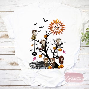 Supernatural Tree Halloween T-Shirt, Supernatural Shirt, Supernatural Winchesters Shirt, Winchester Brothers Shirt, Halloween Shirt