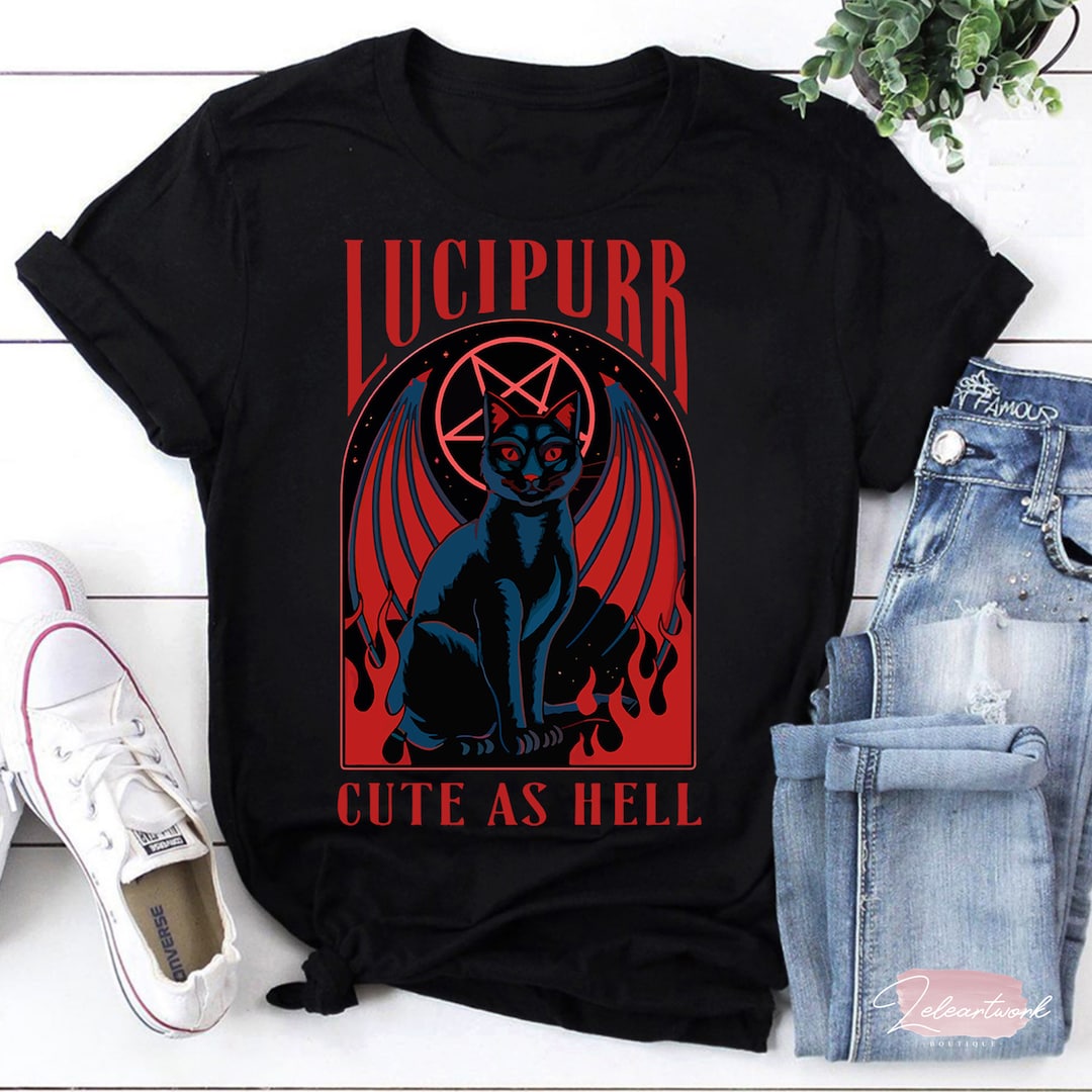 Biglietto Di Compleanno Gotico Satanic Kitty Cat Baphomet | Ave Lucipurr | 145x145 Mm - 2