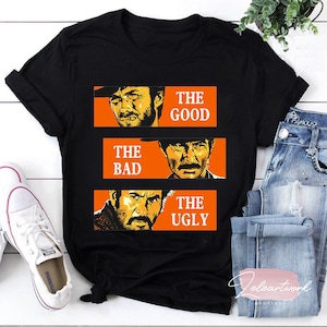 The Good The Bad And The Ugly Classic Horror Movie Vintage T-Shirt, Clint Eastwood Shirt, Cowboy Shirt, Western Cowboy Shirt
