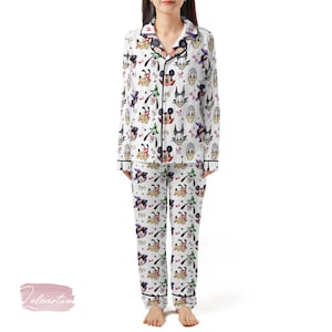 Coquette Bow Mickey & Friends Halloween Pajama Set – Disney-Inspired Sleepwear with Minnie, Donald, Goofy And Witchy Vibes