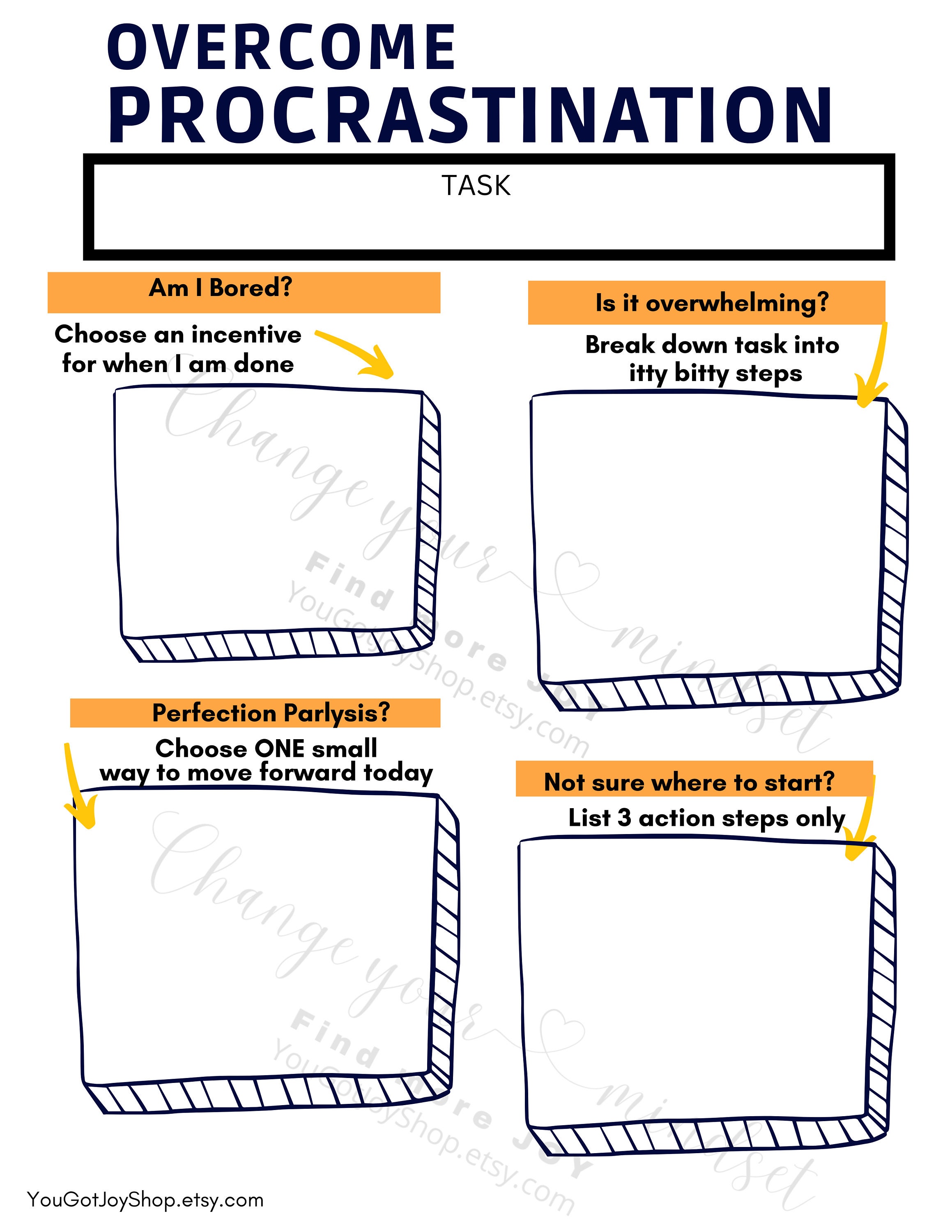 Printable Procrastination Worksheet