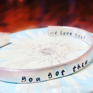 You got this, Mantra Bracelet,  Inspirational Bracelet, Personalized, Custom Cuff, Silver Cuff, Hand-Stamped Bracelet
