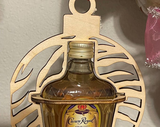 Mini Liquer Bottle Holder, Christmas Ornament, Gag Gift, White Elephant