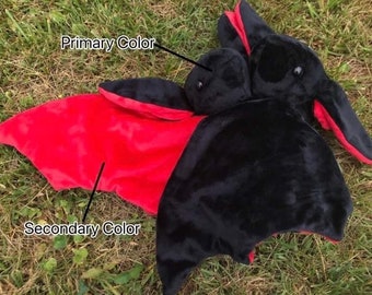 35 Inch Wingspan Customizable Giant Two Headed Plush Bat Toy/Pillow/Sleep Mask