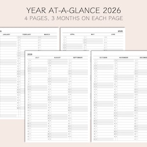 May include: A black and white printable calendar for the year 2026. The calendar is divided into four pages, with each page showing three months. The months are January, February, March, April, May, June, July, August, September, October, November, and December.