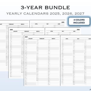 3-Year Planner Bundle 2025-2027: Organize Your Life with this Set! Perfect for Long-Term Planning, Goal Setting, and Time Management.