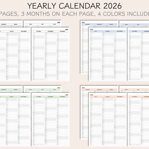 5-year Bundle: Printable Yearly Planner Calendar 2024-2025-2026-2027 ...