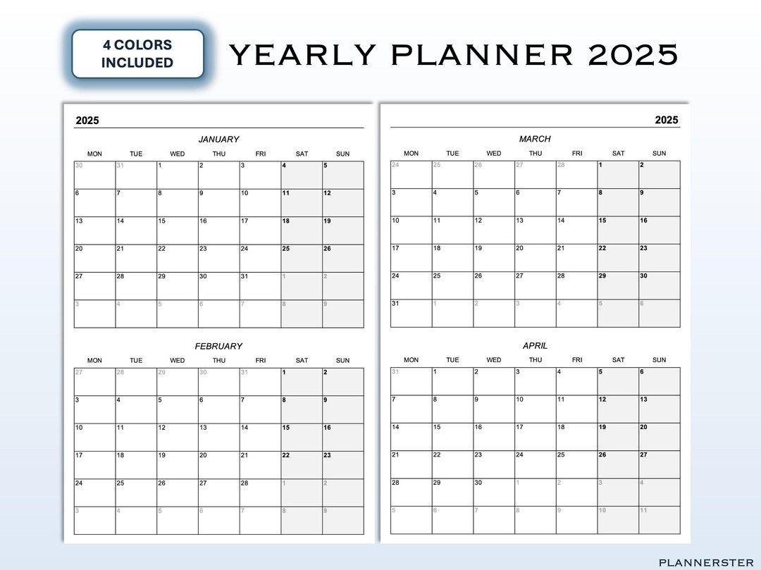 2025 Printable Yearly Calendar – Perfect for Time Management | 2025