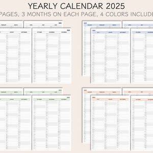 5-year Bundle: Printable Yearly Planner Calendar 2024-2025-2026-2027 ...