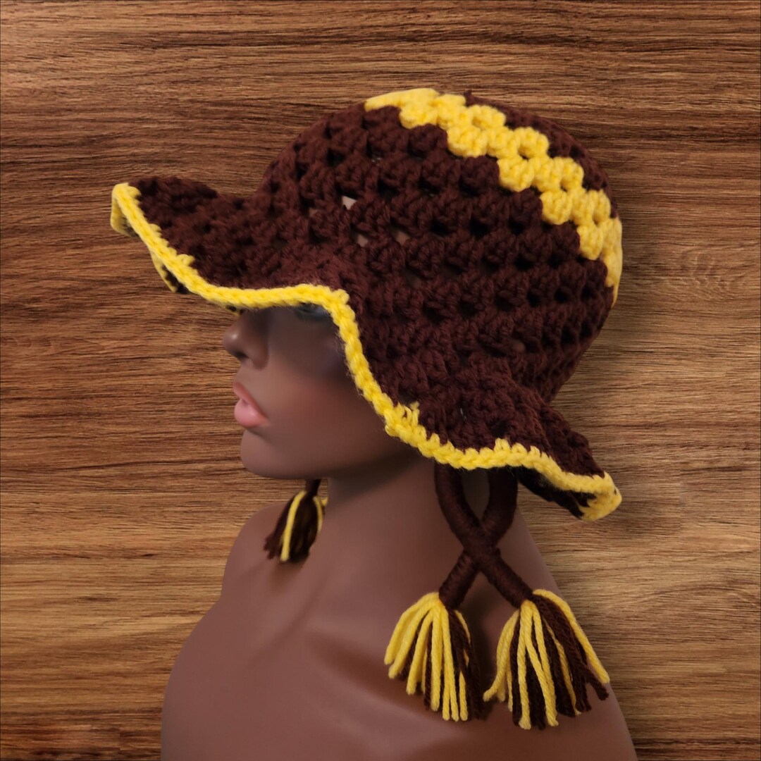 Crochet Bucket Hat & Earring Set - Etsy