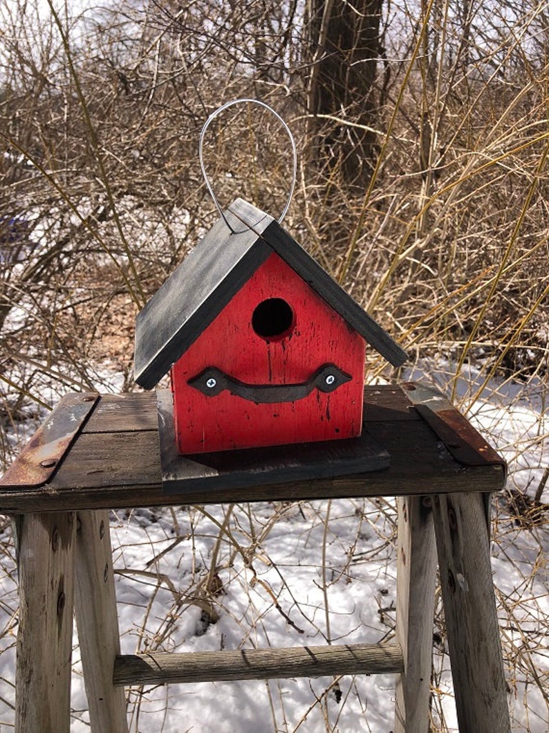 Rustic Outdoor Birdhouses Songbirds Aged Appearance Clean Out Etsy