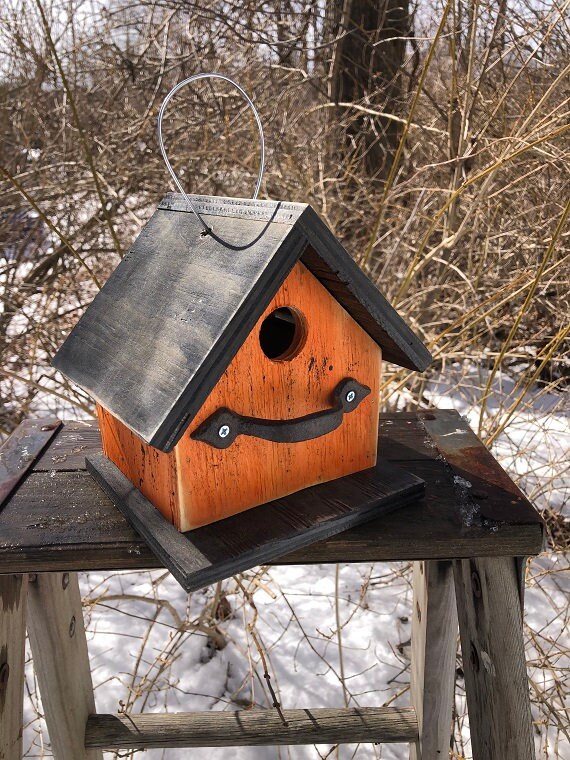 Rustic Outdoor Birdhouses Songbirds Aged Appearance Clean Out Etsy