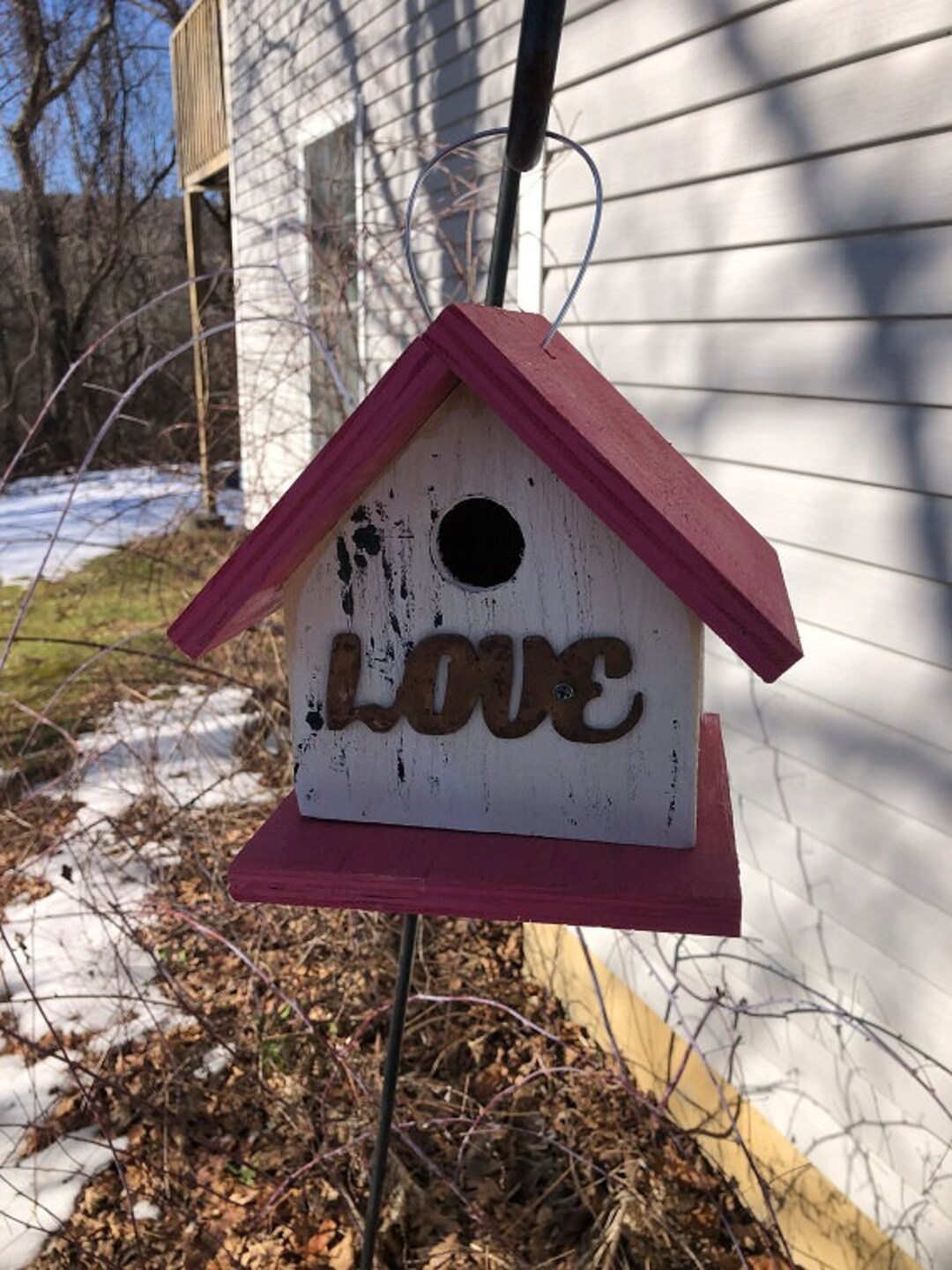 Rustic Outdoor Birdhouses Songbirds Aged Appearance Clean Out Etsy