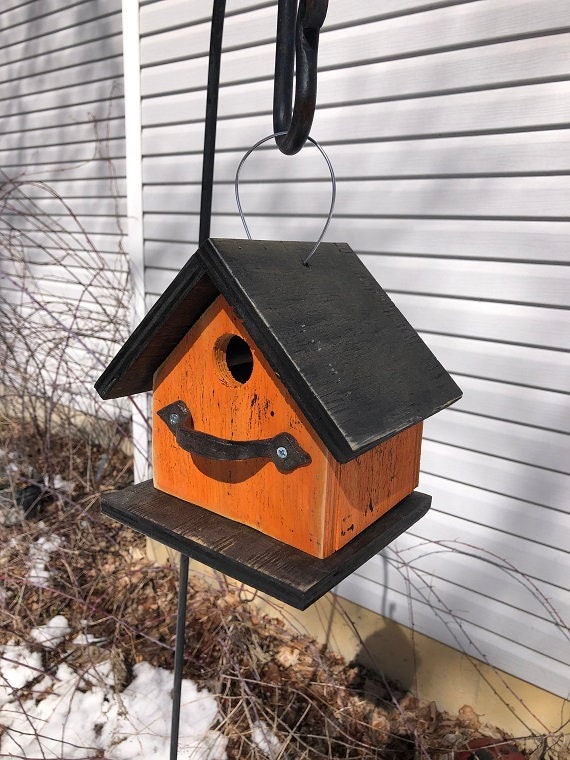 Rustic Outdoor Birdhouses Songbirds Aged Appearance Clean Out Etsy