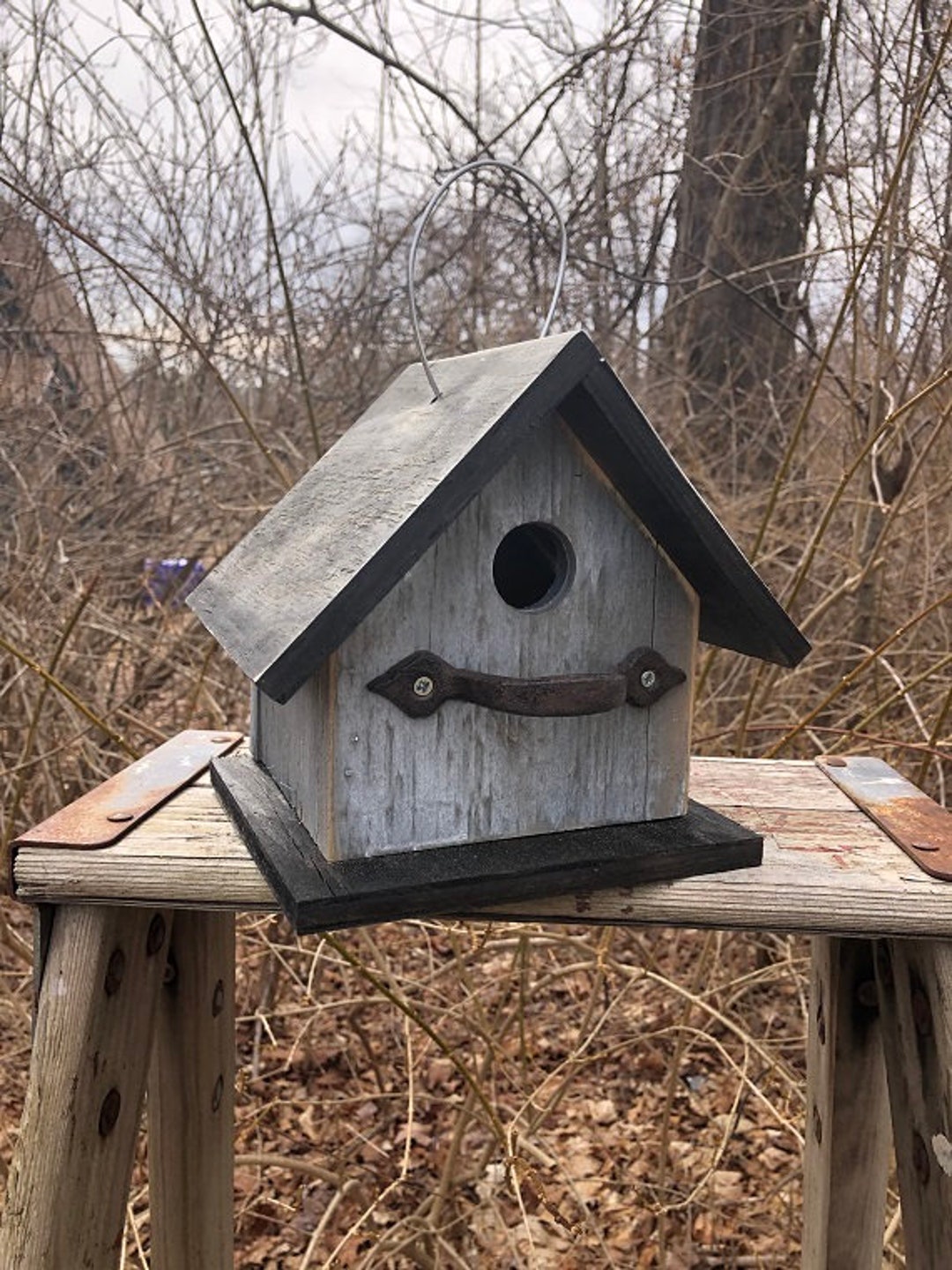 Rustic Outdoor Birdhouses Songbirds Aged Appearance Clean Out Primitive