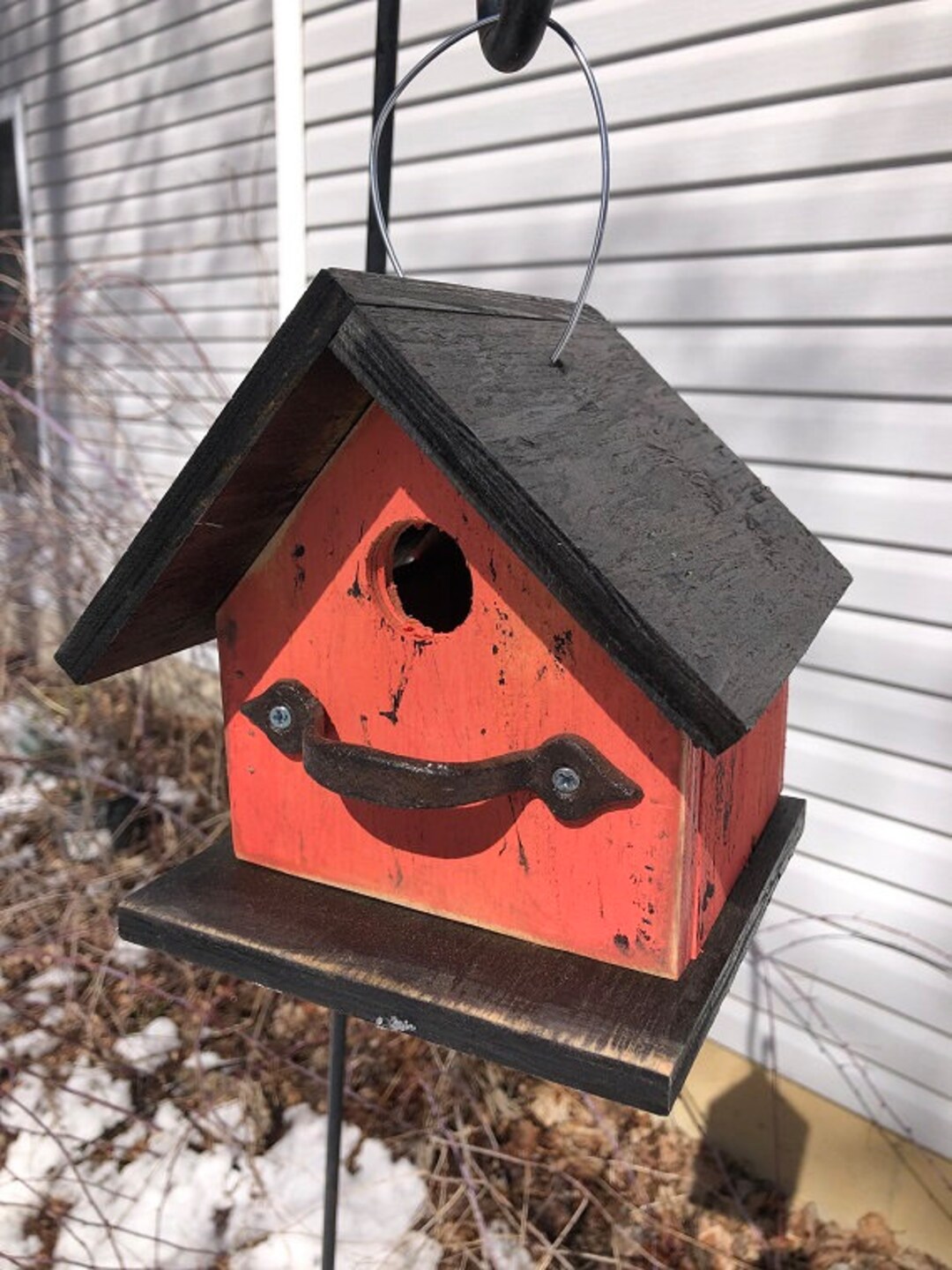 Rustic Outdoor Birdhouses Songbirds Aged Appearance Clean Out Primitive