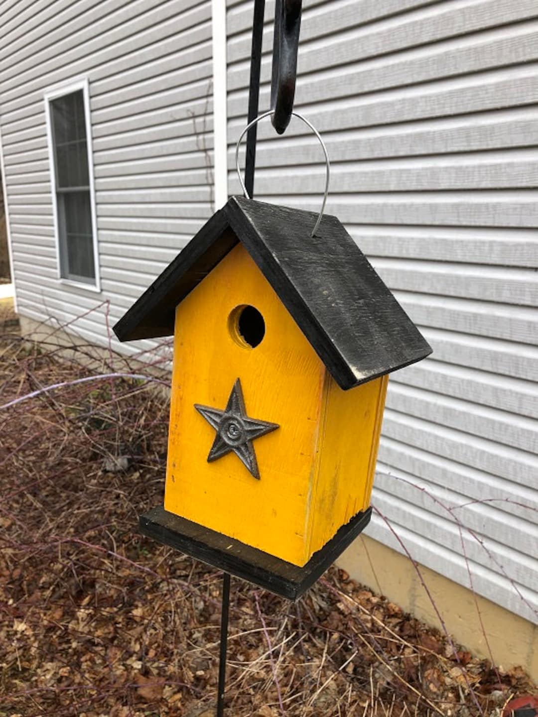 Rustic Outdoor Birdhouses Songbirds Aged Appearance Clean Out Primitive