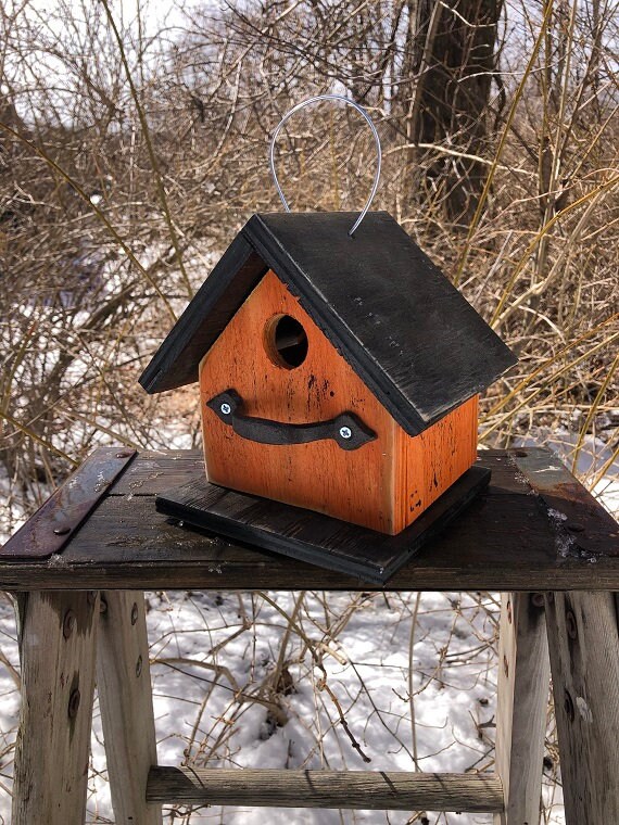 Rustic Outdoor Birdhouses Songbirds Aged Appearance Clean Out Etsy