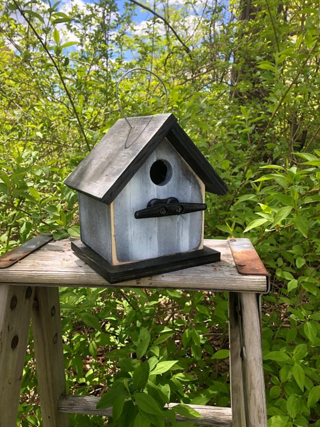 Rustic Outdoor Birdhouses Songbirds Aged Appearance Clean Out Primitive