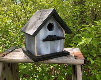 Rustic Outdoor Birdhouses Songbirds Aged Appearance Clean Out Primitive Metal Boat Cleat Dimensions 8x7x8