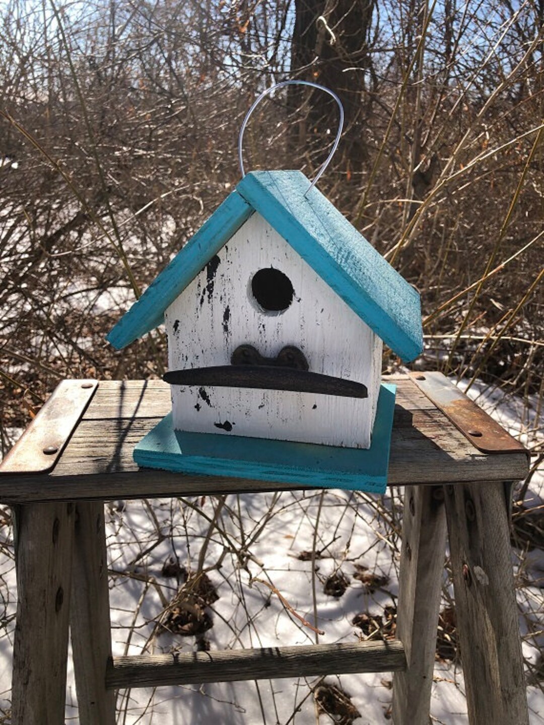 Rustic Outdoor Birdhouses Songbirds Aged Appearance Clean Out Primitive