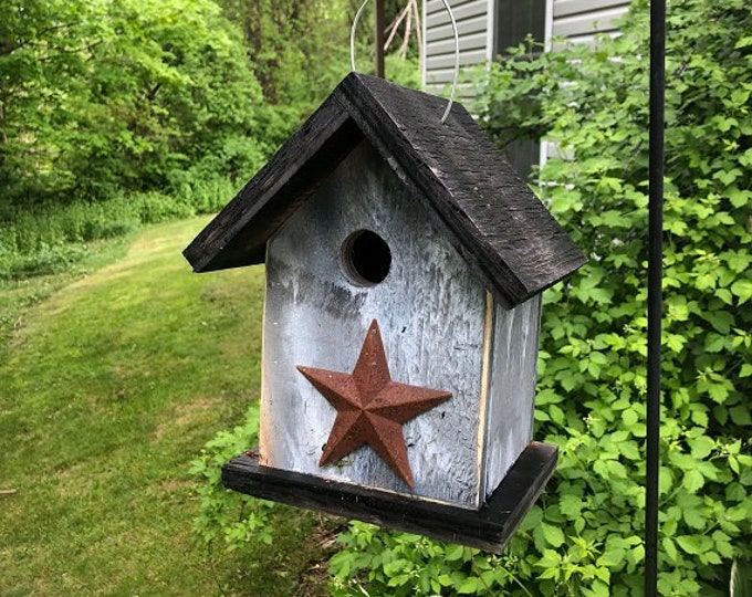 Rustic Outdoor Birdhouses Songbirds Aged Appearance Clean Out Etsy